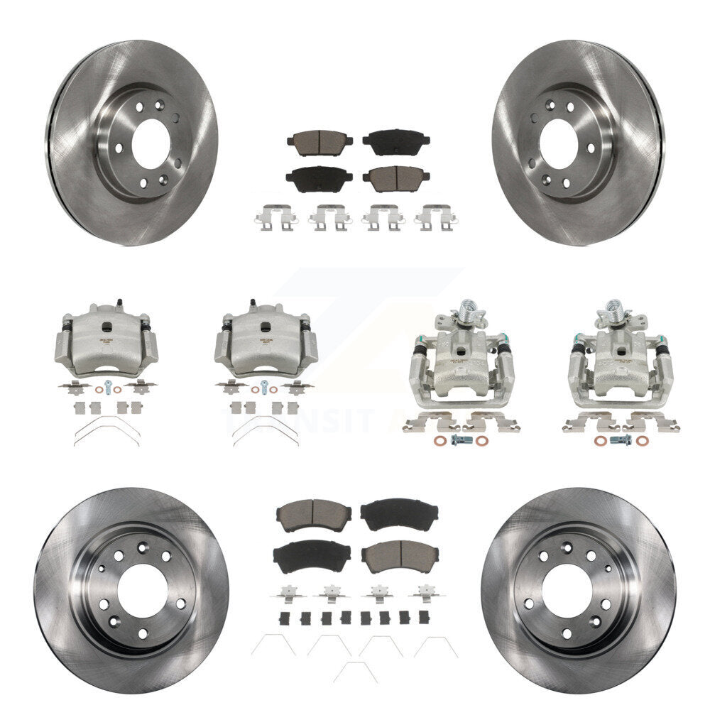 Rotors d'étrier de frein avant et arrière et Kit de plaquettes en céramique (10 pièces) pour Ford Fusion Mazda