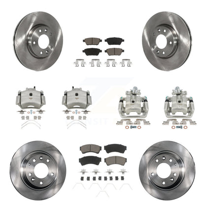 Rotors d'étrier de frein avant et arrière et Kit de plaquettes en céramique (10 pièces) pour Ford Fusion Mazda
