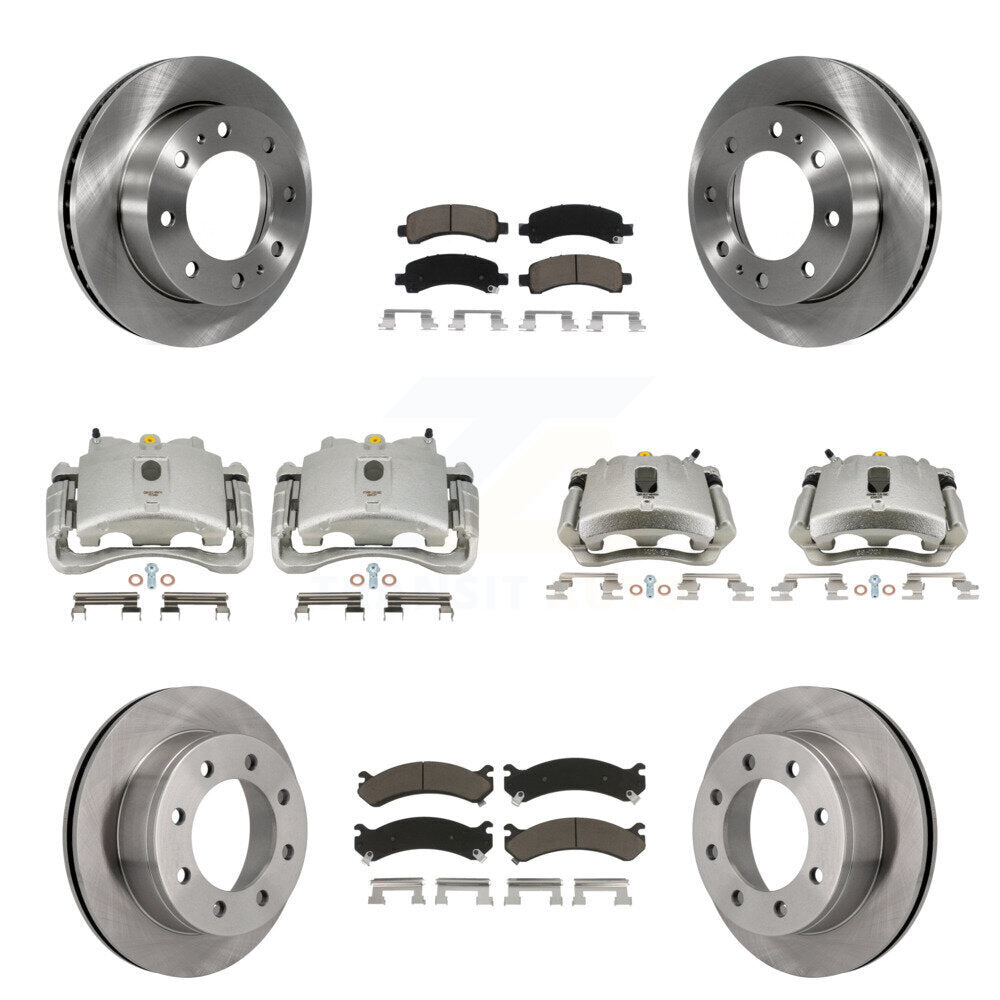 Rotor d'étrier de frein à disque avant et arrière et Kit de plaquettes en céramique (10 pièces) pour GMC Savana 250