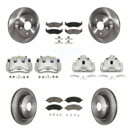 Rotor d'étrier de frein avant et arrière et Kit de plaquettes en céramique (10 pièces) pour Chrysler Aspen Dodg