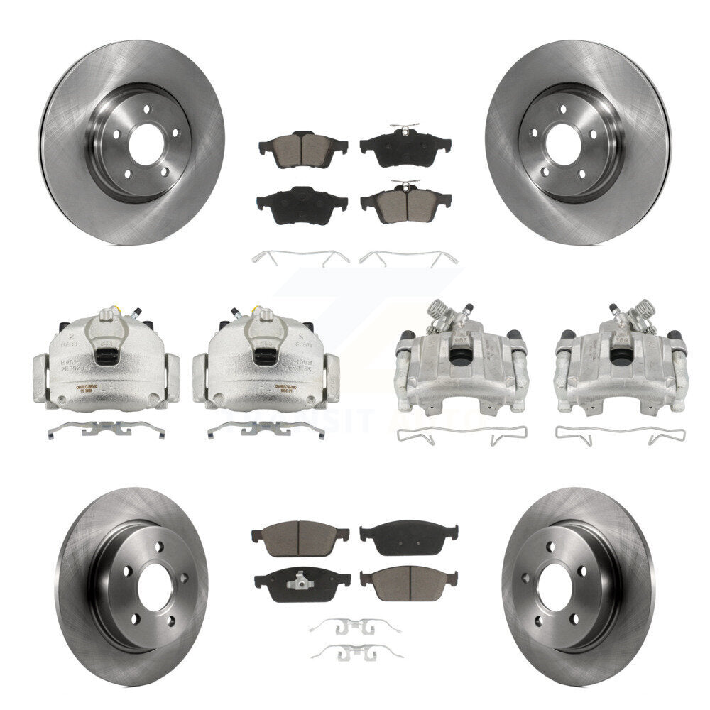 Kit de rotors d'étrier de frein avant et arrière et plaquettes en céramique (10 pièces) pour Ford Focus S 13-18