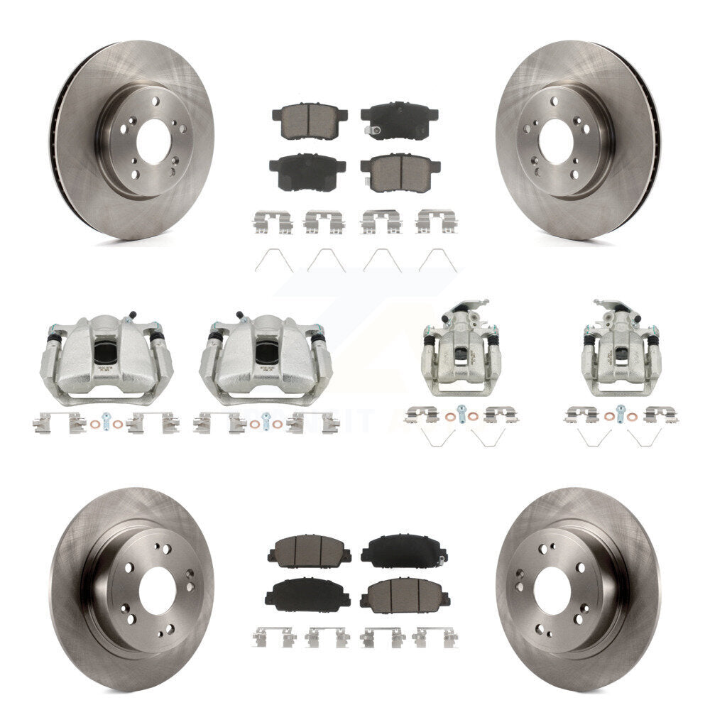 Rotors d'étrier de frein à disque avant et arrière et Kit de plaquettes en céramique (10 pièces) pour Honda Accor