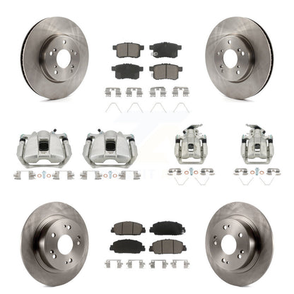 Rotors d'étrier de frein à disque avant et arrière et Kit de plaquettes en céramique (10 pièces) pour Honda Accor