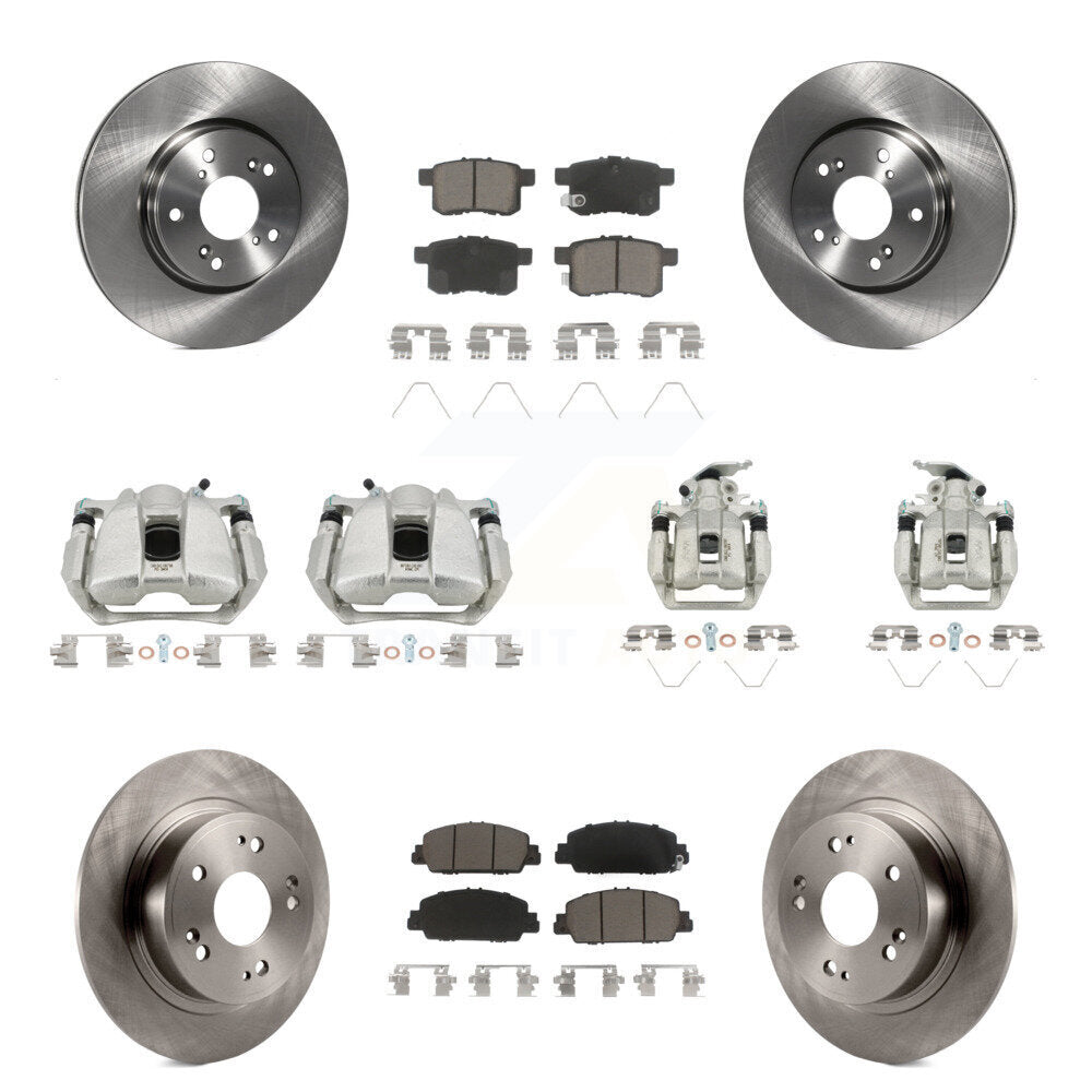 Rotors d'étrier de frein à disque avant et arrière et Kit de plaquettes en céramique (10 pièces) pour Honda Accor
