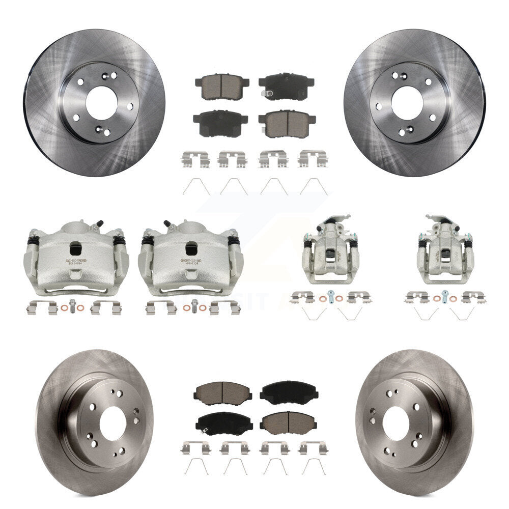 Rotors d'étrier de frein à disque avant et arrière et Kit de plaquettes en céramique (10 pièces) pour Honda Accor