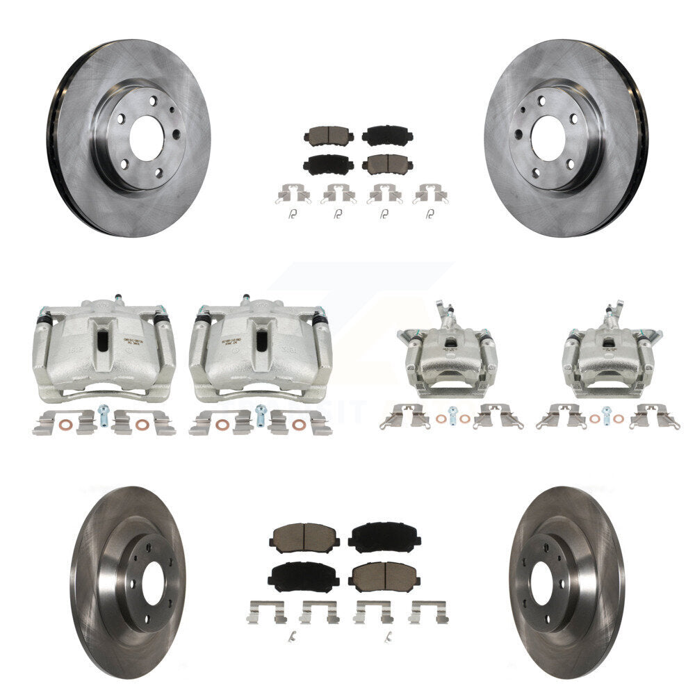 Rotor d'étrier de frein avant et arrière et Kit de plaquettes en céramique (10 pièces) pour Mazda CX-2013 – 2015