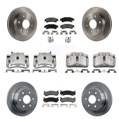 Rotors d'étrier de frein avant et arrière et Kit de plaquettes en céramique (10 pièces) pour Chevrolet Silverad