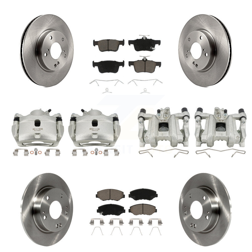 Kit de rotors d'étrier de frein à disque avant et arrière et plaquettes en céramique (10 pièces) pour Honda Civi