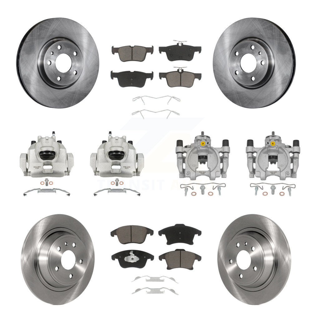 Rotors d'étrier de frein avant et arrière et Kit de plaquettes en céramique (10 pièces) pour Ford Fusion Lincol