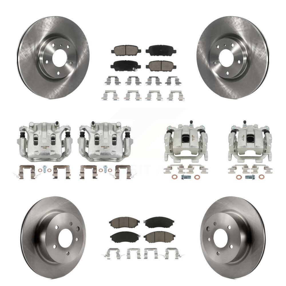Kit de rotors d'étrier de frein avant et arrière et plaquettes en céramique (10 pièces) pour INFINITI EX3 08-12