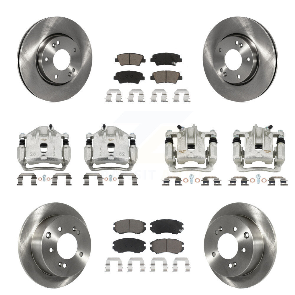 Kit de rotor d'étrier de frein avant et arrière et plaquettes en céramique (10 pièces) pour Kia Sou 2012-2013