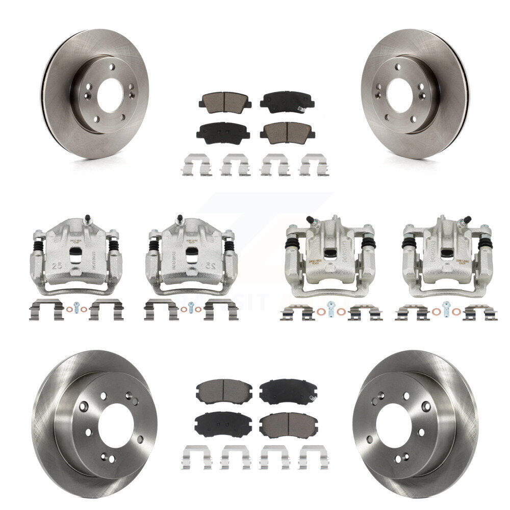 Kit de rotors d'étrier de frein avant et arrière et plaquettes en céramique (10 pièces) pour Kia Soul 1.6 10-11