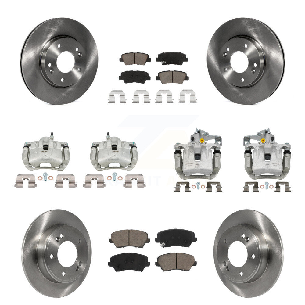 Rotor d'étrier de frein avant et arrière et Kit de plaquettes en céramique (10 pièces) pour Kia Forte Hyundai G