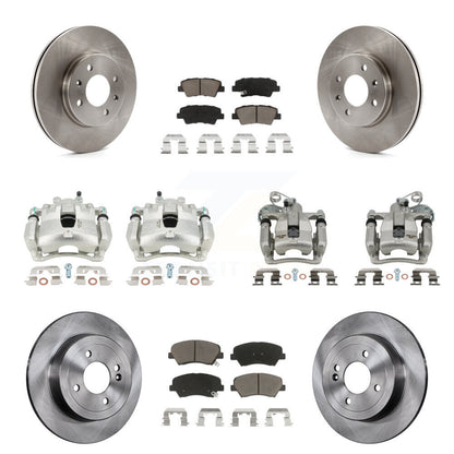 Rotor d'étrier de frein avant et arrière et Kit de plaquettes en céramique (10 pièces) pour Hyundai Accen 12-16