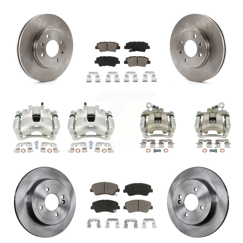 Kit de rotors d'étrier de frein à disque avant et arrière et plaquettes en céramique (10 pièces) pour Kia Rio