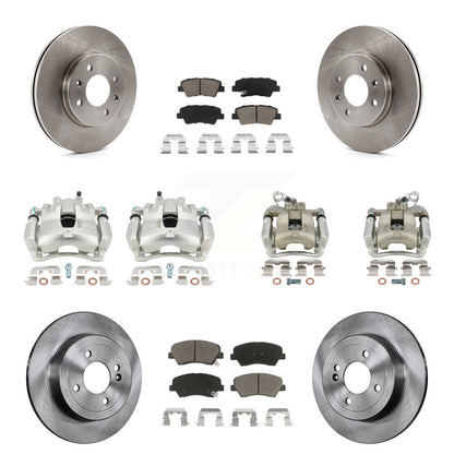 Kit de rotors d'étrier de frein à disque avant et arrière et plaquettes en céramique (10 pièces) pour Kia Rio