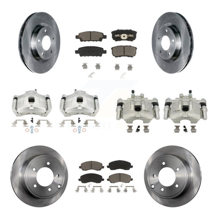 Rotor d'étrier de frein avant et arrière et Kit de plaquettes en céramique (10 pièces) pour Jeep Patriot Compas