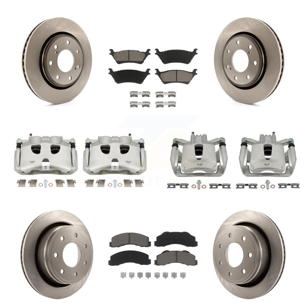 Kit de rotors d'étrier de frein à disque avant et arrière et plaquettes en céramique (10 pièces) pour Ford F-150