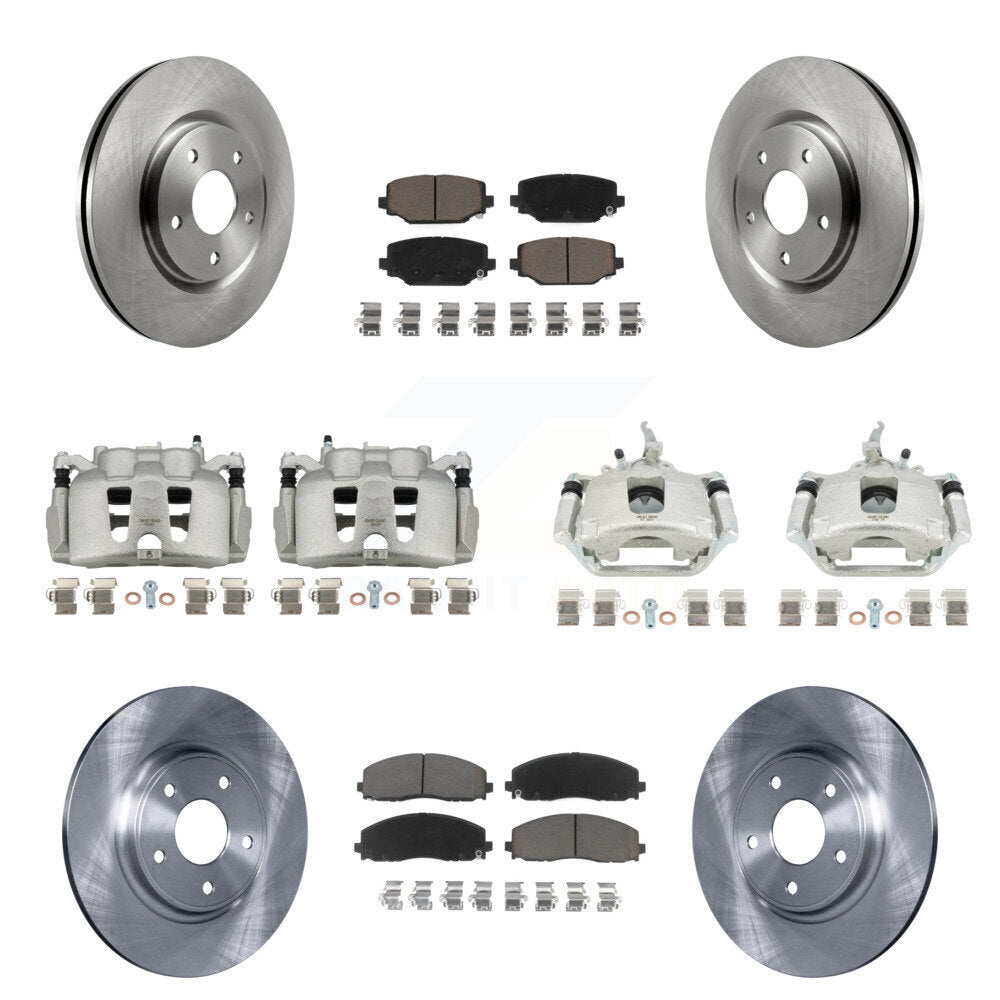Kit de rotors d'étrier de frein avant et arrière et plaquettes en céramique (10 pièces) pour Dodge Journe 14-20