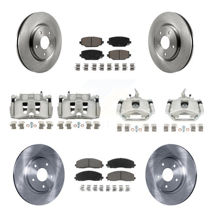 Kit de rotors d'étrier de frein avant et arrière et plaquettes en céramique (10 pièces) pour Dodge Journe 14-20