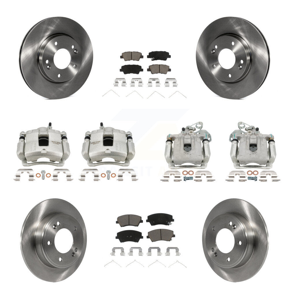 Rotor d'étrier de frein avant et arrière et Kit de plaquettes en céramique (10 pièces) pour Hyundai Elantra 2.0