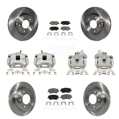 Rotor d'étrier de frein avant et arrière et Kit de plaquettes en céramique (10 pièces) pour Hyundai Elantra 2.0