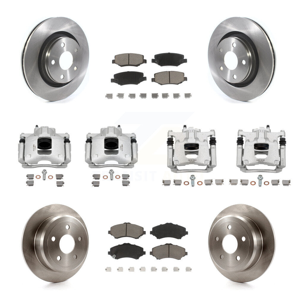 Rotor d'étrier de frein à disque avant et arrière et Kit de plaquettes en céramique (10 pièces) pour Jeep Wrangle