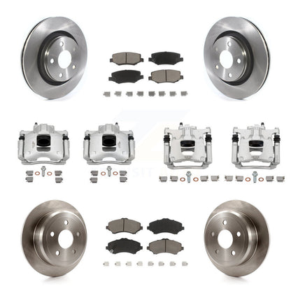 Rotor d'étrier de frein à disque avant et arrière et Kit de plaquettes en céramique (10 pièces) pour Jeep Wrangle