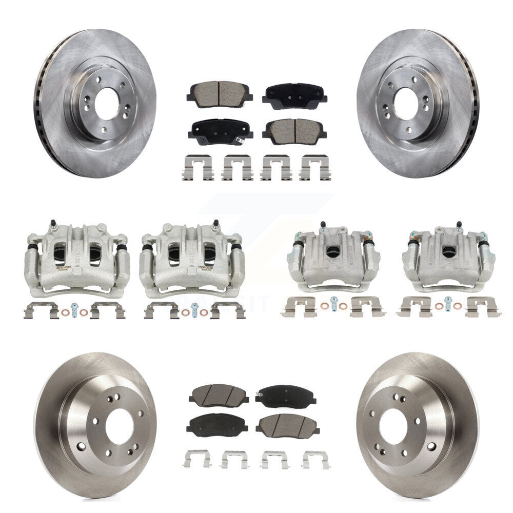 Rotors d'étrier de frein avant et arrière et Kit de plaquettes en céramique (10 pièces) pour Hyundai Santa Fe X