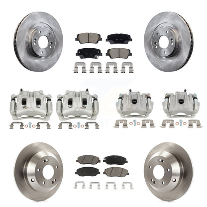 Rotors d'étrier de frein avant et arrière et Kit de plaquettes en céramique (10 pièces) pour Hyundai Santa Fe X