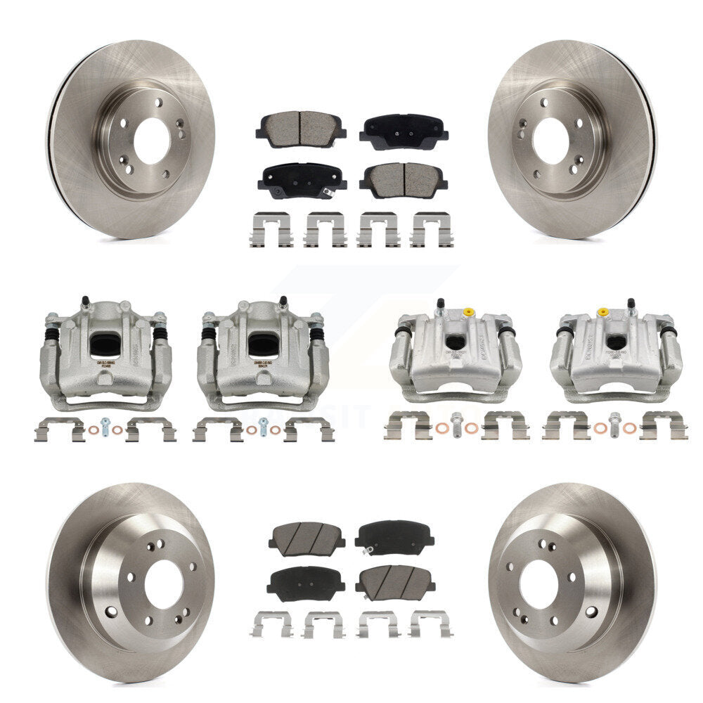Rotor d'étrier de frein avant et arrière et Kit de plaquettes en céramique (10 pièces) pour Hyundai Santa Fe Ki