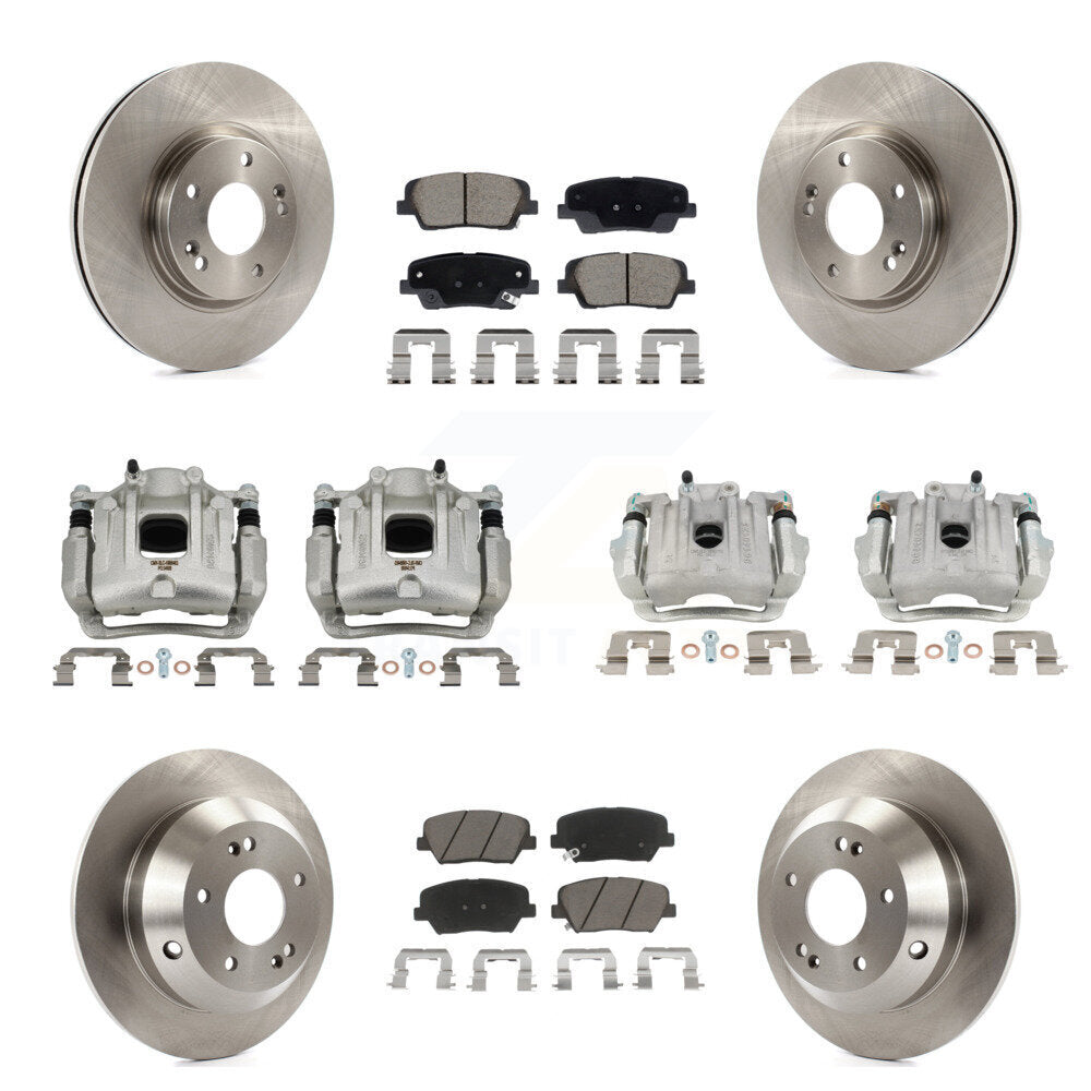 Rotor d'étrier de frein avant et arrière et Kit de plaquettes en céramique (10 pièces) pour Hyundai Santa Fe Ki