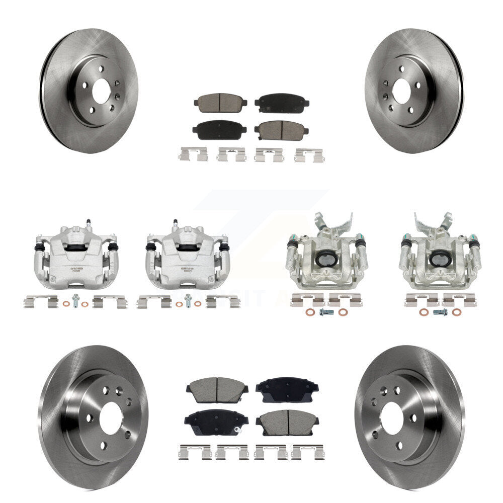 Rotor d'étrier de frein avant et arrière et Kit de plaquettes en céramique (10 pièces) pour Chevrolet Trax Buic
