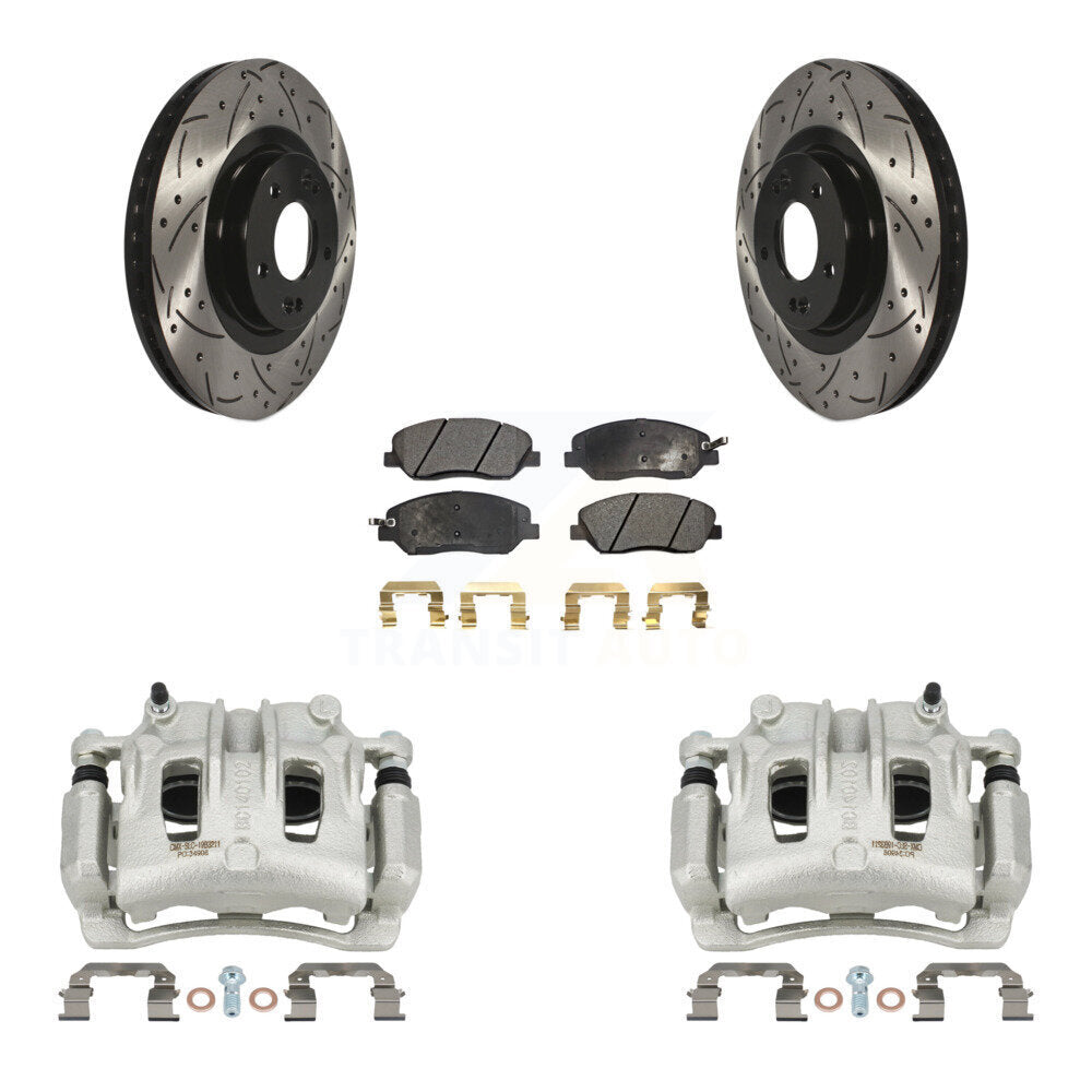 Kit de plaquettes semi-métalliques pour étrier de frein avant, Rotors à fentes, pour Hyundai Santa F