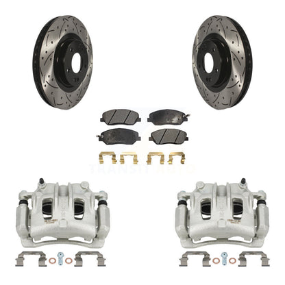 Kit de plaquettes semi-métalliques pour étrier de frein avant, Rotors à fentes, pour Hyundai Santa F