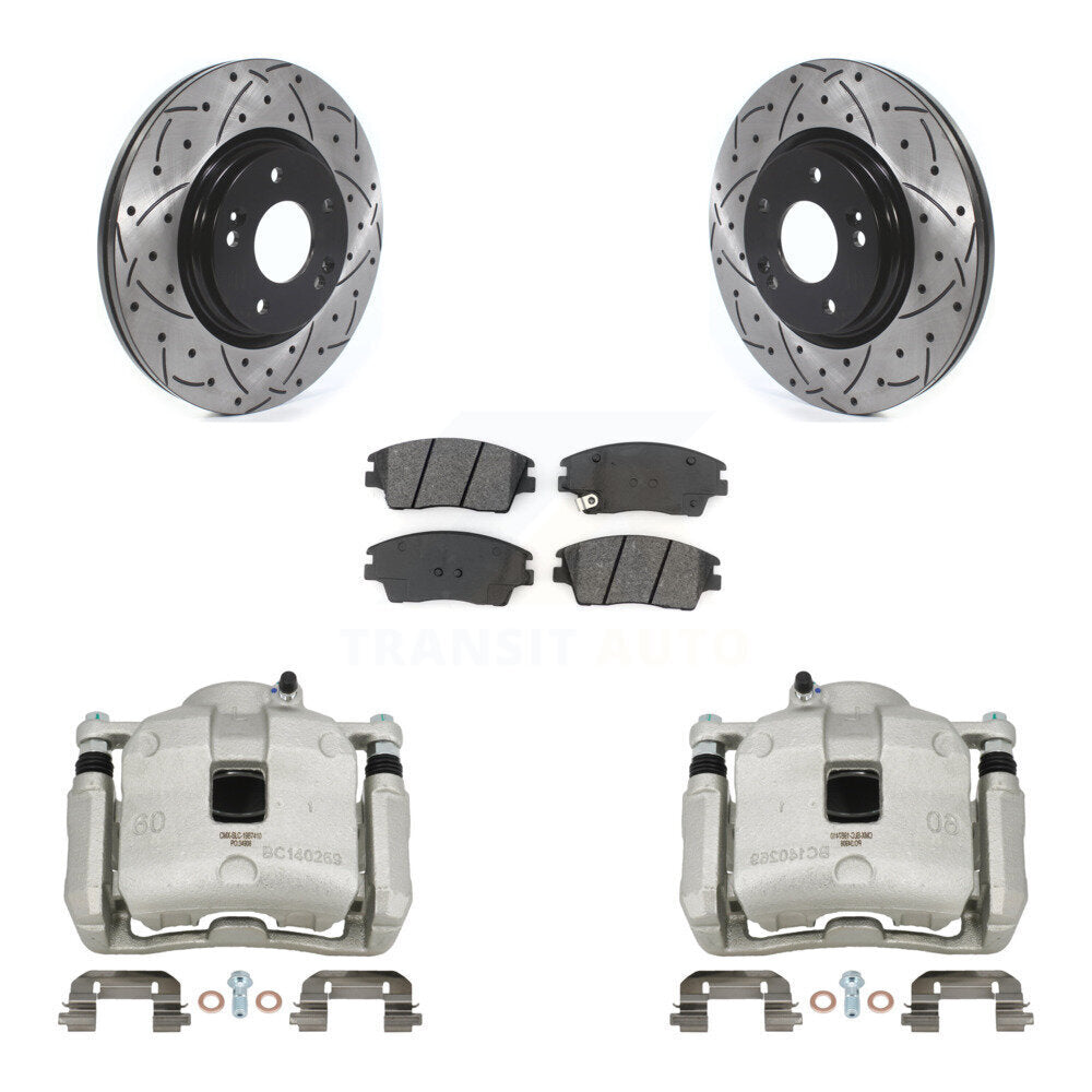 Kit de plaquettes semi-métalliques pour perceuse à étrier de frein avant, Rotor fendu, pour Hyundai Tucso