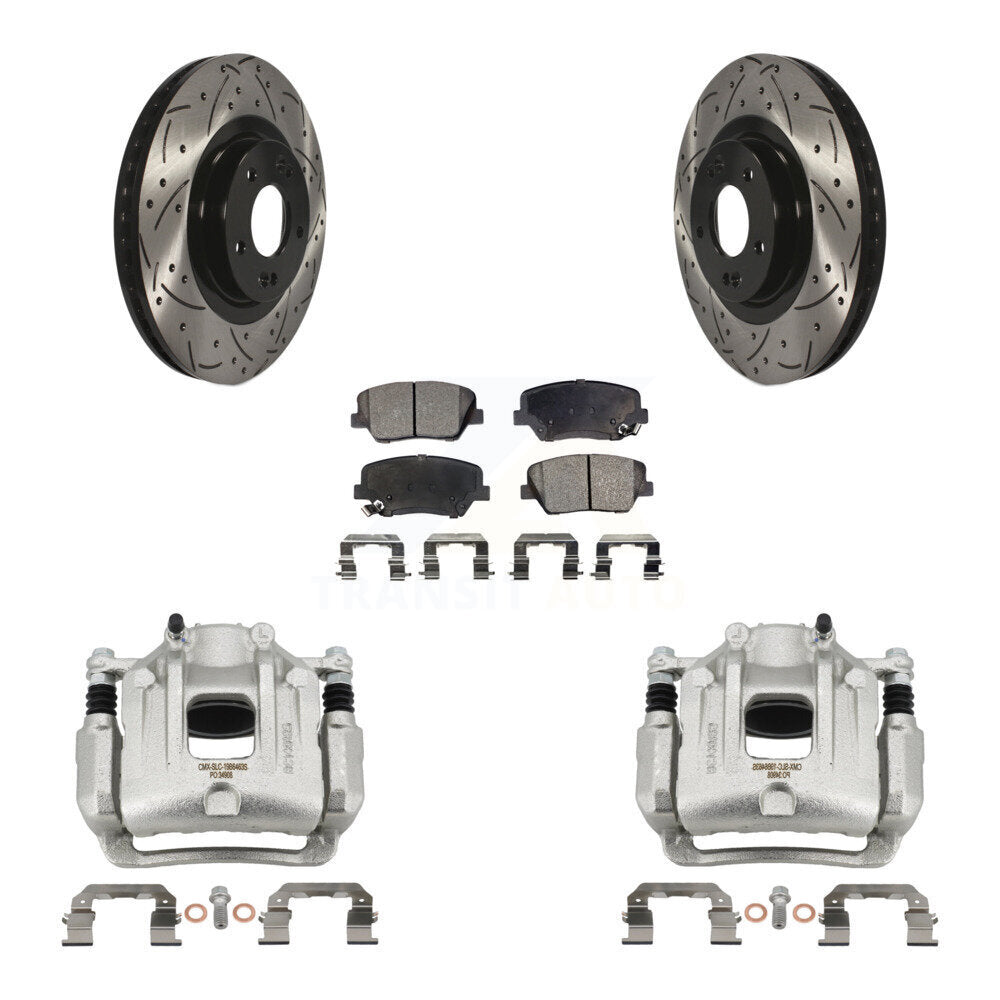 Kit de plaquettes semi-métalliques pour étrier de frein avant, Rotors à fentes, pour Hyundai Santa F