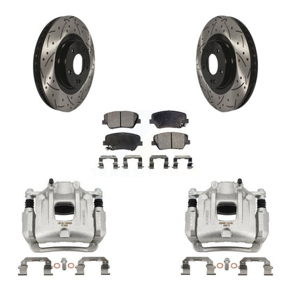 Kit de plaquettes semi-métalliques pour étrier de frein avant, Rotors à fentes, pour Hyundai Santa F