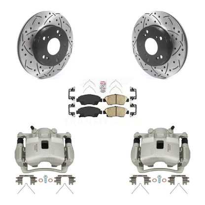Kit de plaquettes en céramique pour étrier de frein avant, Rotor à fente percé, pour Honda Civic Acura RS