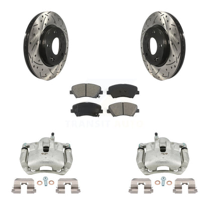 Kit de plaquettes semi-métalliques pour étrier de frein avant, Rotor à fente percé, pour Hyundai Elantr