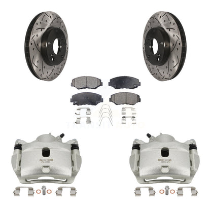 Kit de plaquettes semi-métalliques pour étrier de frein avant, Rotor à fente percé, pour Honda Civic Fi