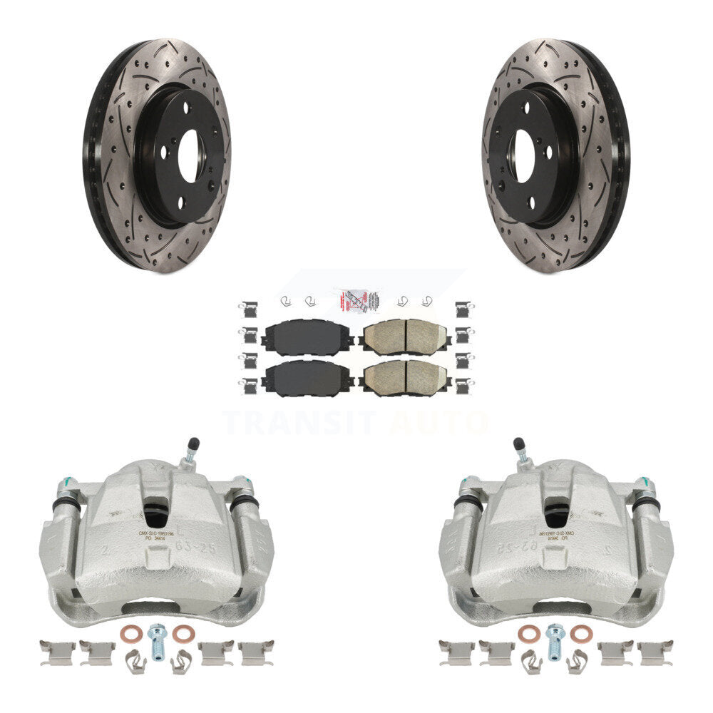 Kit de plaquettes en céramique de Rotor de fente de foret d'étrier enduit de frein à disque avant pour Toyota RAV
