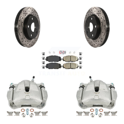 Kit de plaquettes en céramique de Rotor de fente de foret d'étrier enduit de frein à disque avant pour Toyota RAV