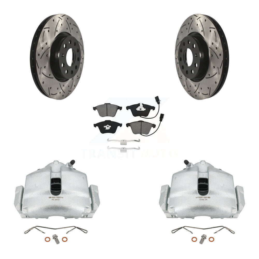 Kit de plaquettes semi-métalliques pour perceuse à étrier de frein avant, Rotors fendus, pour Volkswagen C