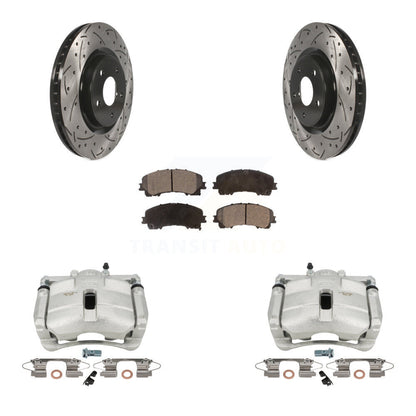 Kit de plaquettes semi-métalliques de Rotor de fente de foret d'étrier de manteau de frein avant pour Nissan Rogu