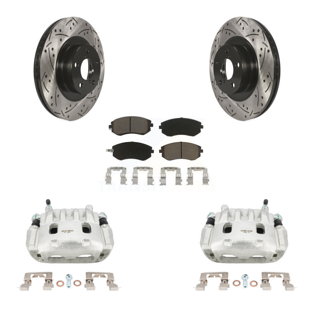 Kit de plaquettes en céramique de Rotor de fente de foret d'étrier de frein avant pour Subaru Outback Foreste