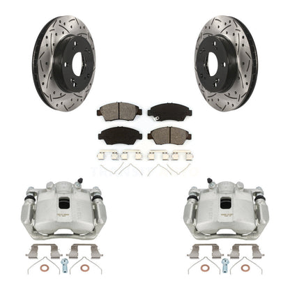 Kit de plaquettes semi-métalliques de Rotor de fente de foret d'étrier de frein avant pour Honda Civic Acur