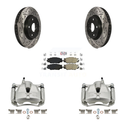Kit de plaquettes semi-métalliques pour rotors de fente de forage d'étrier de manteau de frein avant pour Lexus IS25