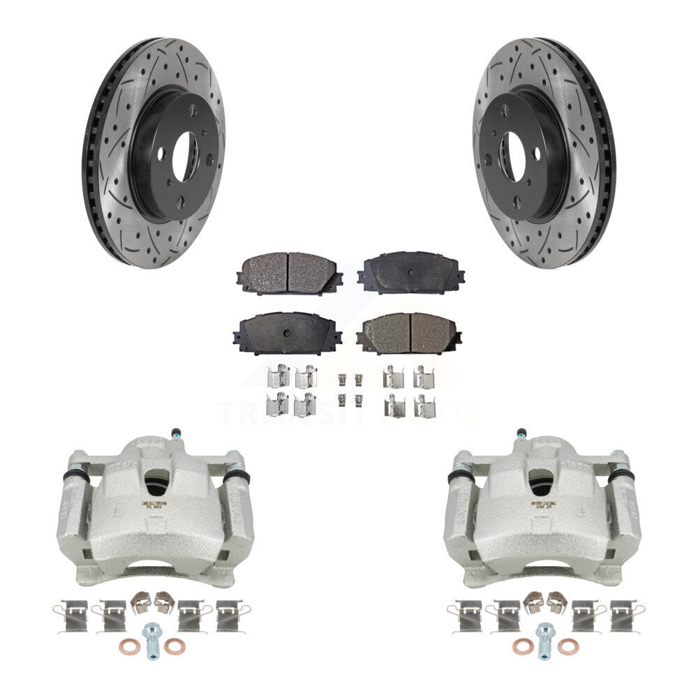 Kit de plaquettes semi-métalliques de Rotor de fente de foret d'étrier de manteau de frein avant pour Toyota Yari