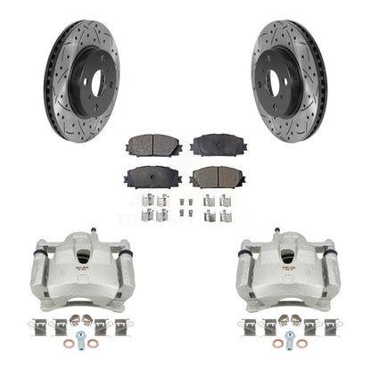 Kit de plaquettes semi-métalliques de Rotor de fente de foret d'étrier de manteau de frein avant pour Toyota Yari